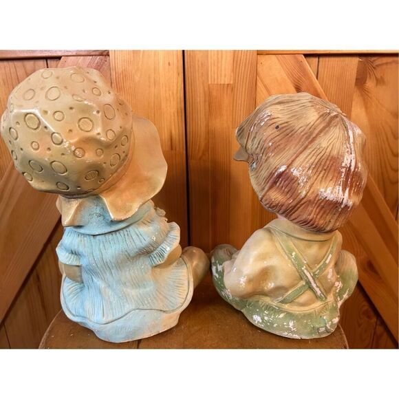 Alice & Andy Chalkware Statues Lawn Ornaments Universal Statuary 1974 - Picture 3 of 14